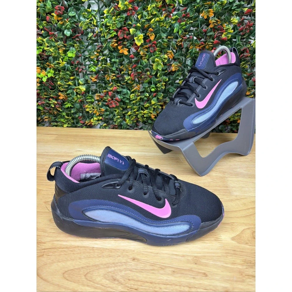 Nike IsoFly Athletic Sneakers Basketball Shoes FN4384-003 BlackPink 5Y Women 6.5